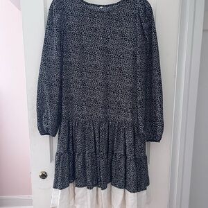 Blue and white floral dress